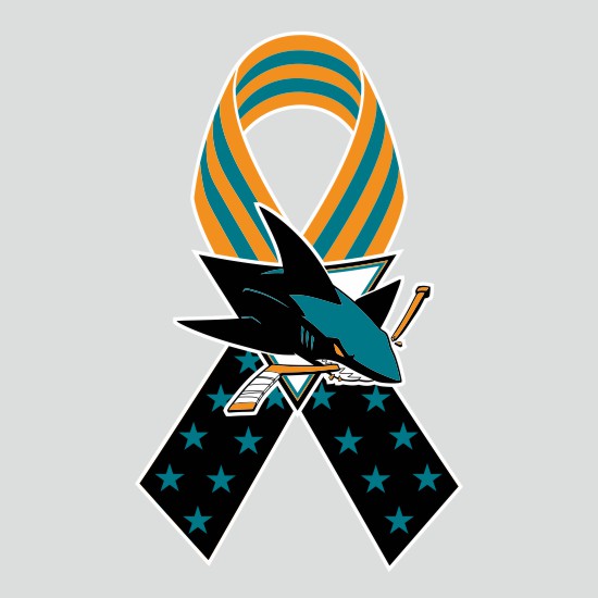 San Jose Sharks Ribbon American Flag logo iron on paper